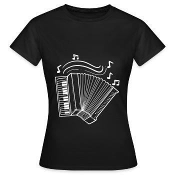 Akkordeon - Frauen T-Shirt - Schwarz - Vorne - AI Model Female 172 dark (172cm)