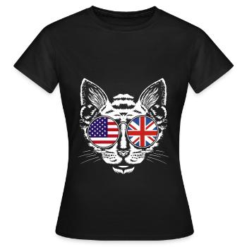 Angleterre Anglais - T-shirt Femme - noir - Devant - AI Model Female 172 dark (172cm)