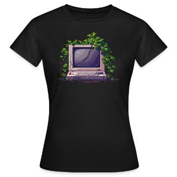Ancien ordinateur Pixel - T-shirt Femme - noir - Devant - AI Model Female 172 dark (172cm)