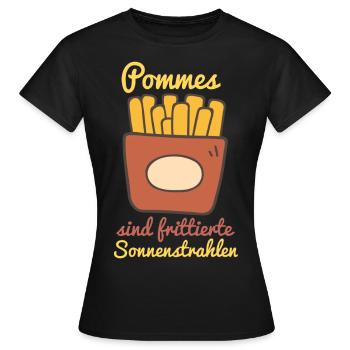 French fries are fried sun rays - Women's T-Shirt - black - Front - AI Model Female 172 dark (172cm)