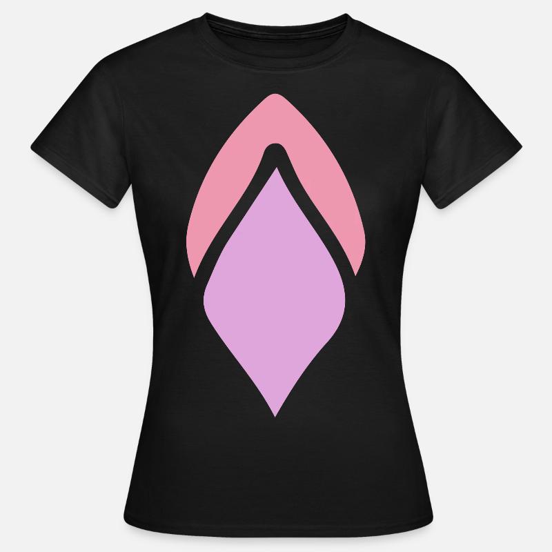 farverig - Dame-T-shirt - sort