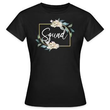 Bride Squad Junggesellinnenabschied Frauen Floral - Frauen T-Shirt - Schwarz - Vorne - AI Model Female 172 dark (172cm)