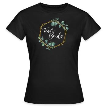 Team Bride JGA Women Modern Flower - Women's T-Shirt - black - Front - AI Model Female 172 dark (172cm)