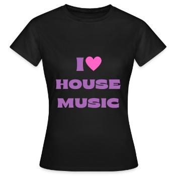 I Love House Music - T-shirt Femme - noir - Devant - AI Model Female 172 dark (172cm)