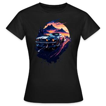 Klassischer Sportwagen - Frauen T-Shirt - Schwarz - Vorne - AI Model Female 172 dark (172cm)