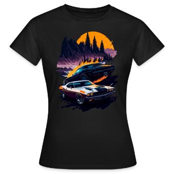 Klassischer Sportwagen - Frauen T-Shirt - Schwarz - Vorne - AI Model Female 172 dark (172cm)