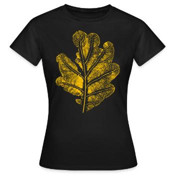 Feuille de chêne / feuille de chêne - T-shirt Femme - noir - Devant - AI Model Female 172 dark (172cm)