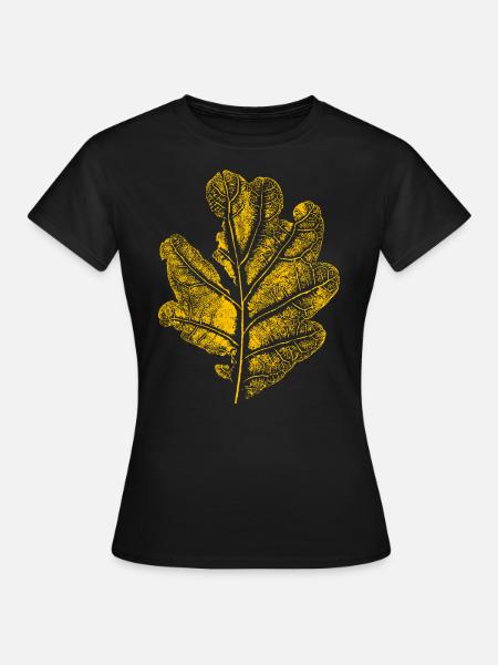 Blatt Eiche/ Eichenblatt - Frauen T-Shirt - Schwarz