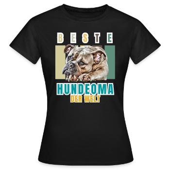 BESTE HUNDEOMA Bulldogge Hund Hunde - Frauen T-Shirt - Schwarz - Vorne - AI Model Female 172 dark (172cm)