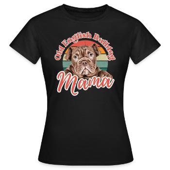 VIEUX BOULEDOGUE ANGLAIS Maman chien chiens bouledogue - T-shirt Femme - noir - Devant - AI Model Female 172 dark (172cm)