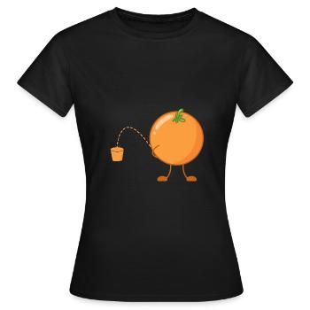 Fruit drôle orange jus d'orange fruits drôles - T-shirt Femme - noir - Devant - AI Model Female 172 dark (172cm)