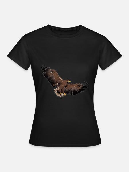 Adler spaehend - Frauen T-Shirt - Schwarz