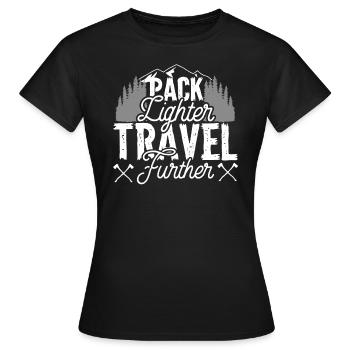 Hiking Pack Lighter Travel Further - Women's T-Shirt - black - Front - AI Model Female 172 dark (172cm)