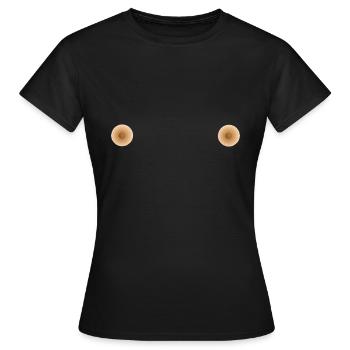 Nippel lustiger spruch - Frauen T-Shirt - Schwarz - Vorne - AI Model Female 172 dark (172cm)