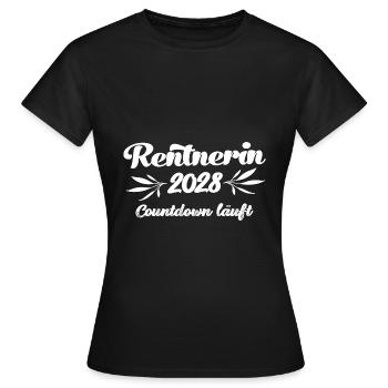Rentner 2028 Countdown läuft Rente 2028 Ruhestand - Frauen T-Shirt - Schwarz - Vorne - AI Model Female 172 dark (172cm)