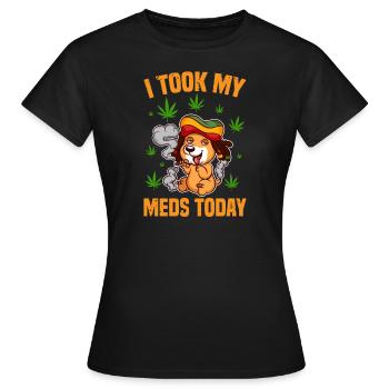J’ai pris mes médicaments aujourd’hui Cannabis THC CBD Ganja - T-shirt Femme - noir - Devant - AI Model Female 172 dark (172cm)