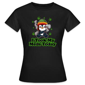 J’ai pris mes médicaments aujourd’hui Cannabis THC CBD Ganja - T-shirt Femme - noir - Devant - AI Model Female 172 dark (172cm)