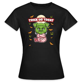 Trick Or Treat Scary Creepy Halloween Monster - Women's T-Shirt - black - Front - AI Model Female 172 dark (172cm)