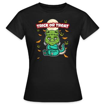 Trick Or Treat Scary Creepy Halloween Monster - Women's T-Shirt - black - Front - AI Model Female 172 dark (172cm)