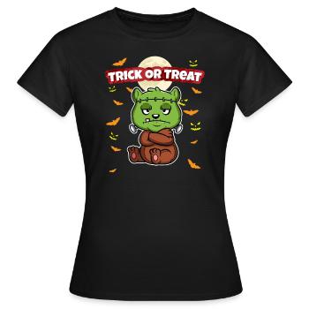 Trick Or Treat Scary Creepy Halloween Monster - Women's T-Shirt - black - Front - AI Model Female 172 dark (172cm)