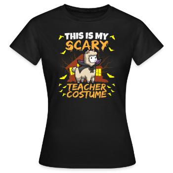 C’est mon effrayant professeur Costume School Halloween - T-shirt Femme - noir - Devant - AI Model Female 172 dark (172cm)