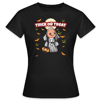 Trick Or Treat Scary Creepy Halloween Monster - Women's T-Shirt - black - Front - AI Model Female 172 dark (172cm)