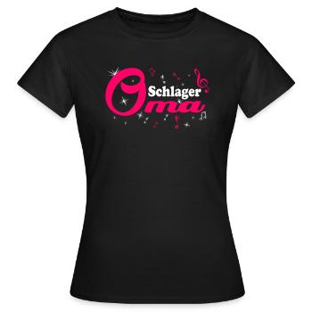 Schlager Grandma Costume Schlager Tenue de fête - T-shirt Femme - noir - Devant - AI Model Female 172 dark (172cm)