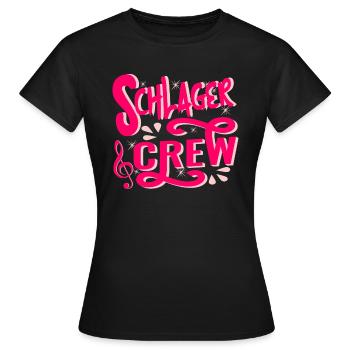 Schlager Crew Costume Schlager Party Outfit - T-shirt Femme - noir - Devant - AI Model Female 172 dark (172cm)