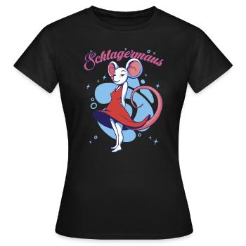Schlagerparty Costume Schlager Schlager soirée - T-shirt Femme - noir - Devant - AI Model Female 172 dark (172cm)