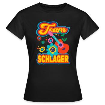 Team Schlager Schlagermusik Schlagerparty - Frauen T-Shirt - Schwarz - Vorne - AI Model Female 172 dark (172cm)