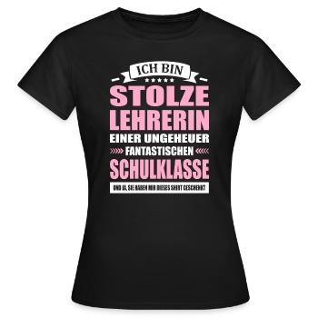 Stolze Lehrerin Schulklasse Abschied Grundschule - Frauen T-Shirt - Schwarz - Vorne - AI Model Female 172 dark (172cm)