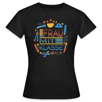 Lehrerin Frau Mit Klasse Grundschule Grundschule - Frauen T-Shirt - Schwarz - Vorne - AI Model Female 172 dark (172cm)