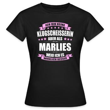 Name Marlies Vorname Klugscheisserin Namenstag - Frauen T-Shirt - Schwarz - Vorne - AI Model Female 172 dark (172cm)