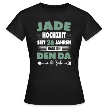 26 Hochzeitstag Paare 26 Jahre Ehe Jadehochzeit - Frauen T-Shirt - Schwarz - Vorne - AI Model Female 172 dark (172cm)