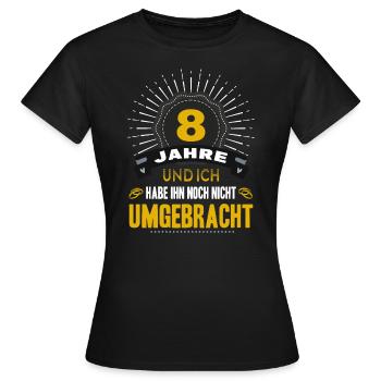 8 Hochzeitstag Frau 8 Jahre Ehe Blecherne Hochzeit - Frauen T-Shirt - Schwarz - Vorne - AI Model Female 172 dark (172cm)
