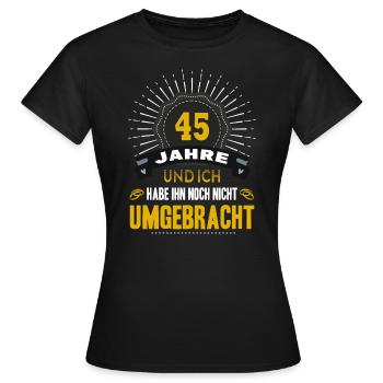 45 Hochzeitstag Frau 45 Jahre Ehe Messinghochzeit - Frauen T-Shirt - Schwarz - Vorne - AI Model Female 172 dark (172cm)