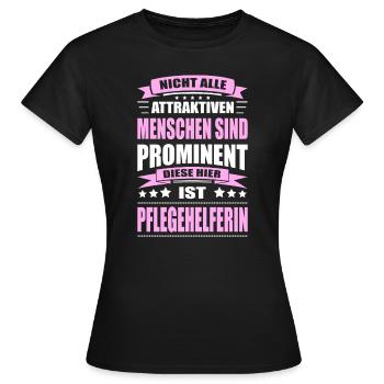 Pflegehelferin Spruch Pflegerin Pflege Pflegekraft - Frauen T-Shirt - Schwarz - Vorne - AI Model Female 172 dark (172cm)
