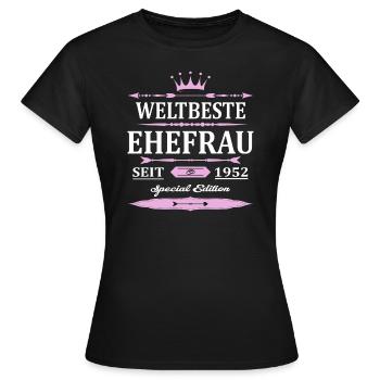 Weltbeste Ehefrau Seit 1952 Vintage Hochzeitstag - Frauen T-Shirt - Schwarz - Vorne - AI Model Female 172 dark (172cm)