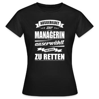 Ausgebildet Zur Managerin Abschluss Bestanden - Frauen T-Shirt - Schwarz - Vorne - AI Model Female 172 dark (172cm)