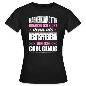 Markenklamotten Brauche Ich Nicht Rechtspflegerin - Frauen T-Shirt - Schwarz - Vorne - AI Model Female 172 dark (172cm)