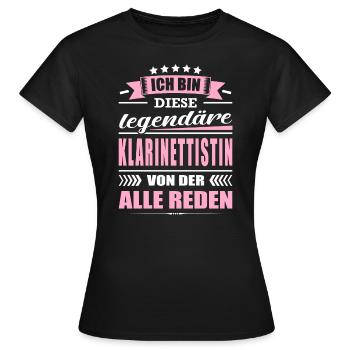 Ich Bin Diese Legendäre Klarinettistin Musikerin - Frauen T-Shirt - Schwarz - Vorne - AI Model Female 172 dark (172cm)