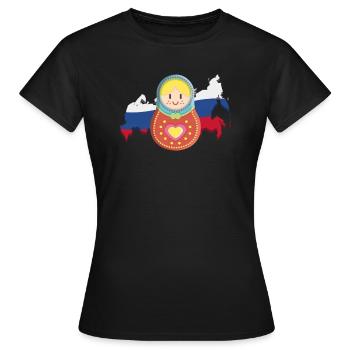 Matroschka Russisch Russland - Frauen T-Shirt - Schwarz - Vorne - AI Model Female 172 dark (172cm)