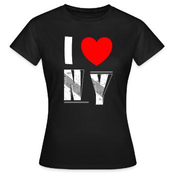 I love NY New York Liebe USA Fan - Frauen T-Shirt - Schwarz - Vorne - AI Model Female 172 dark (172cm)