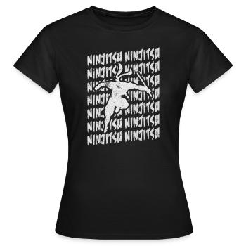Ninjutsu Repeat Ninja Martial Arts Training White - Women's T-Shirt - black - Front - AI Model Female 172 dark (172cm)
