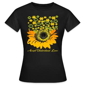 Sensibilisation à l'autisme - T-shirt Femme - noir - Devant - AI Model Female 172 dark (172cm)