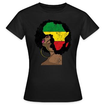 African Queen Afro - T-shirt Femme - noir - Devant - AI Model Female 172 dark (172cm)