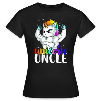 Einhorn Onkel Onkelcorn entwirft für Männer Manly - Frauen T-Shirt - Schwarz - Vorne - AI Model Female 172 dark (172cm)