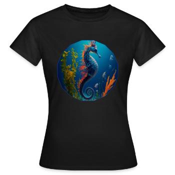 Fantasy Ocean, sous l’eau - T-shirt Femme - noir - Devant - AI Model Female 172 dark (172cm)