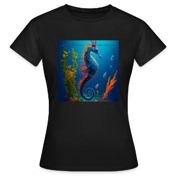 Leben unter Wasser - Frauen T-Shirt - Schwarz - Vorne - AI Model Female 172 dark (172cm)