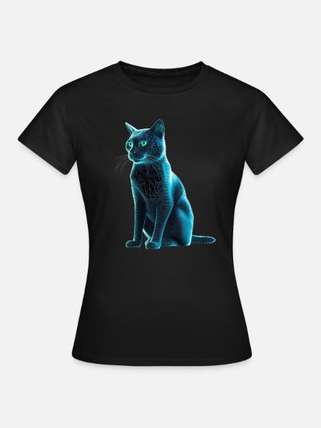 Cyber-Kätzchen - Frauen T-Shirt - Schwarz